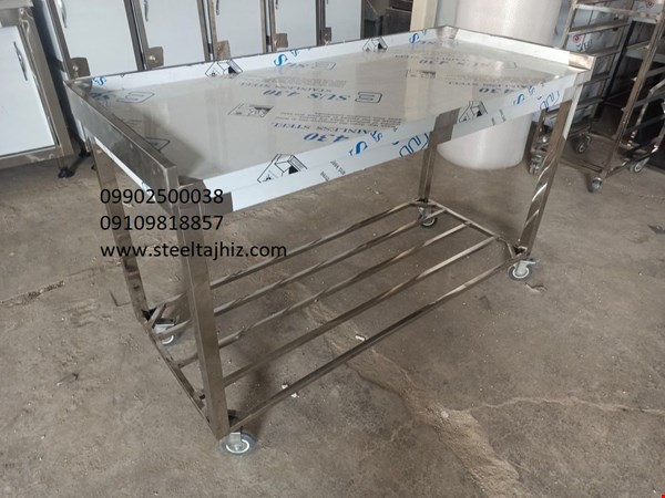 میز استیل چرخ دار 190 سانتی