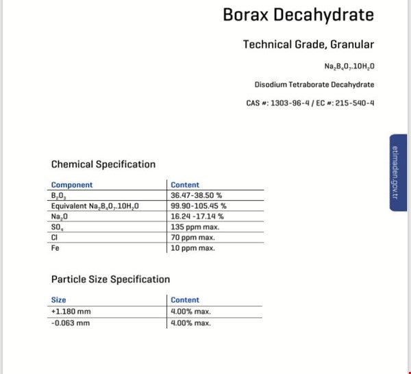 پودر های صنعتی معدنی  بوریک - بوراکس  ترکیه در سنگچین