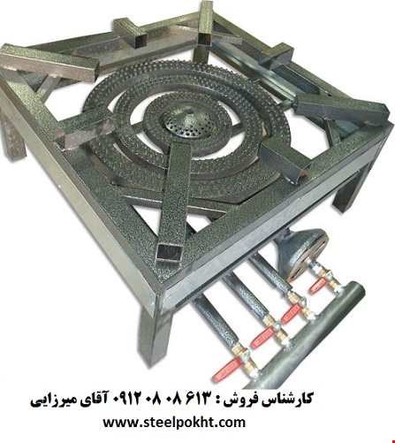 اجاق گاز صنعتی زمینی ۴ شعله ساده و کوره دار