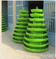 گلدان های طبقاتی گرد-مخروطی فایبرگلاس